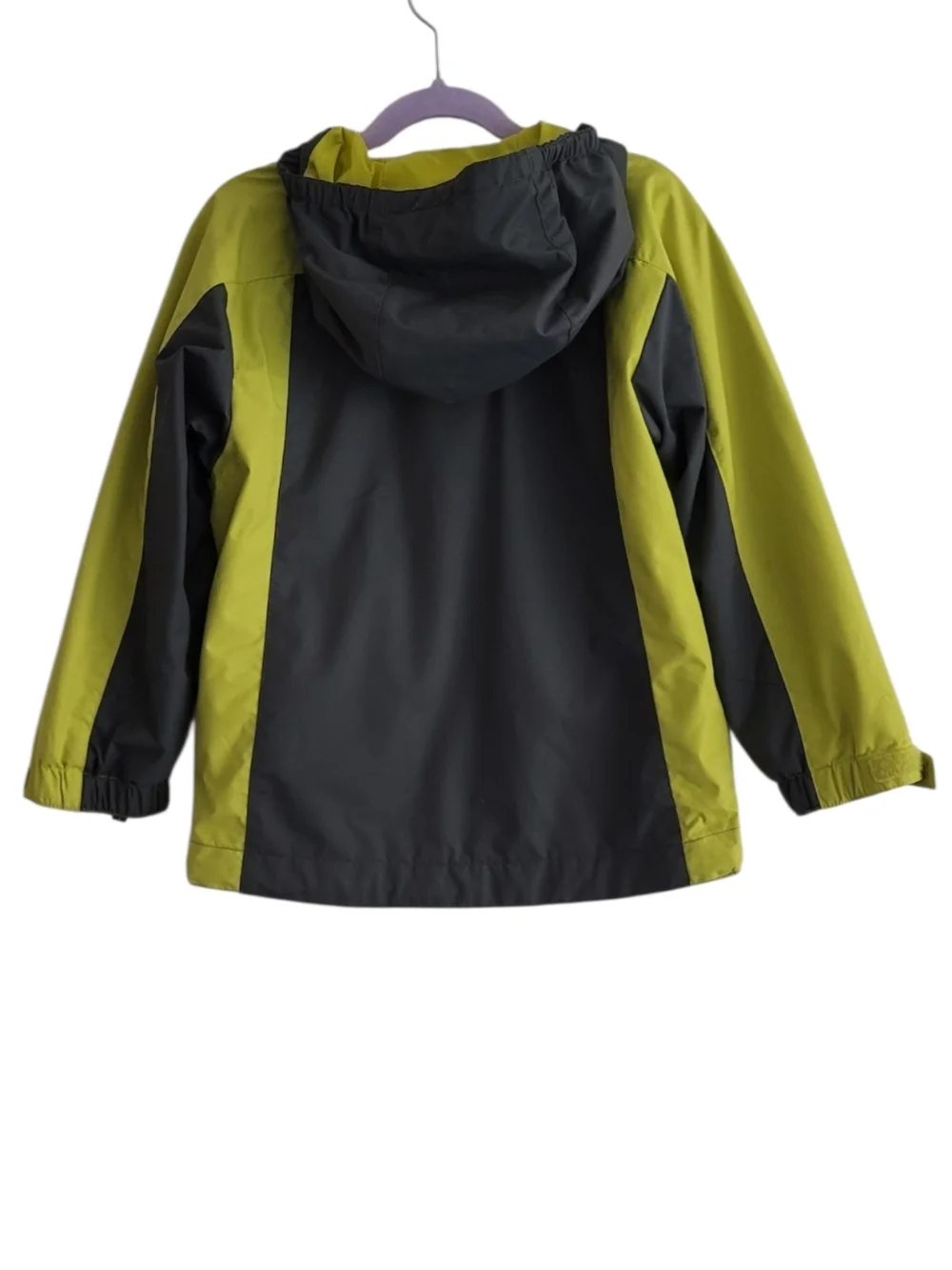 REI‎ Boys 4/5 Snow Jacket Neon Green Gray Snow Rain Jacket Shell Zip Jacket XXS